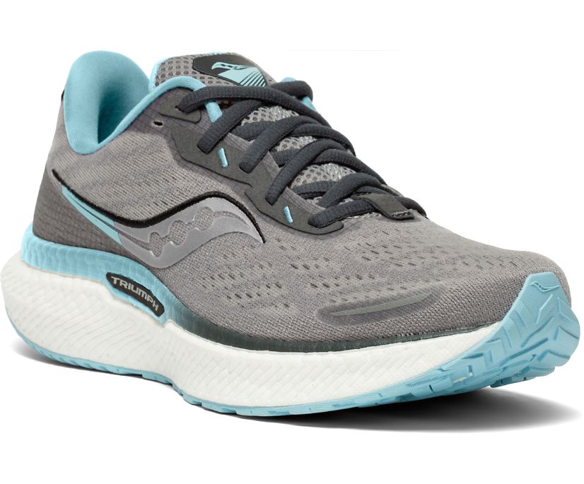 Saucony Triumph 19 Wide Women's Running Shoes Grey / Turquoise | AU 213TCEV